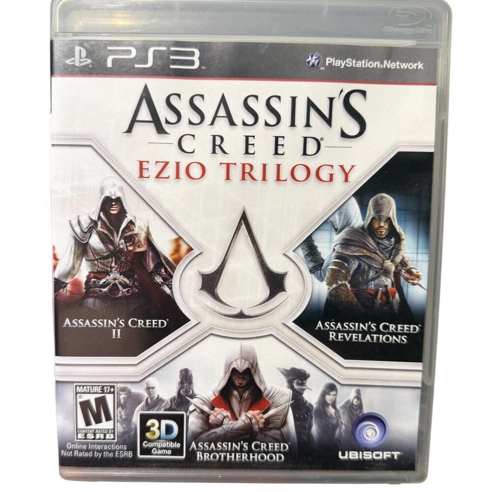 Assassin’s Creed Ezio Trilogy PS3 CIB Complete 3 Games Ubisoft 2012 Tested